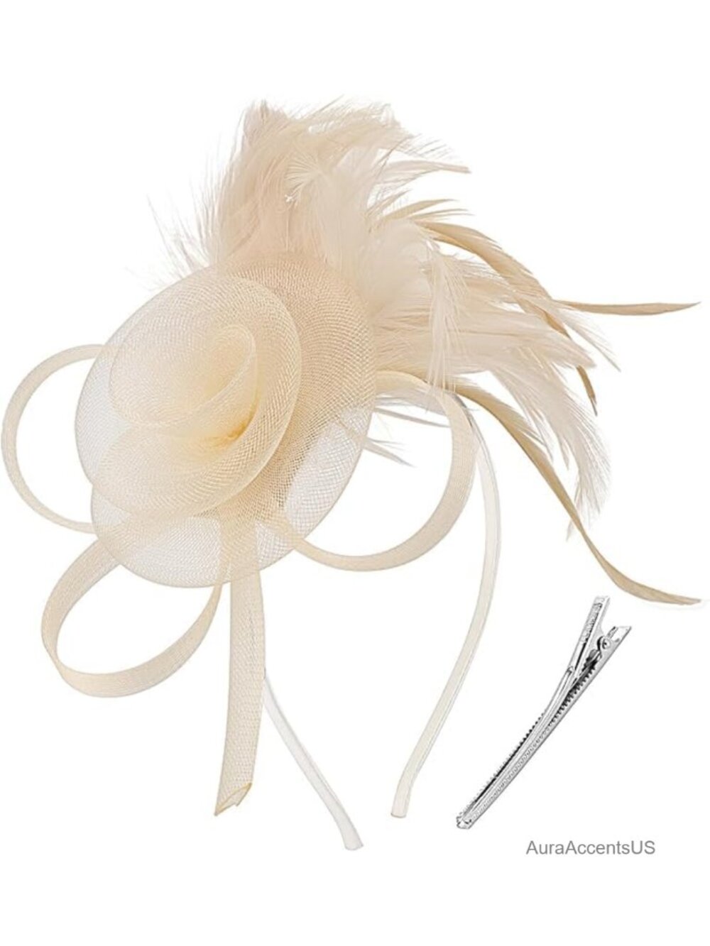 Women Floral Fascinator Hat with Headband and Clip Tea Party Derby Headwear